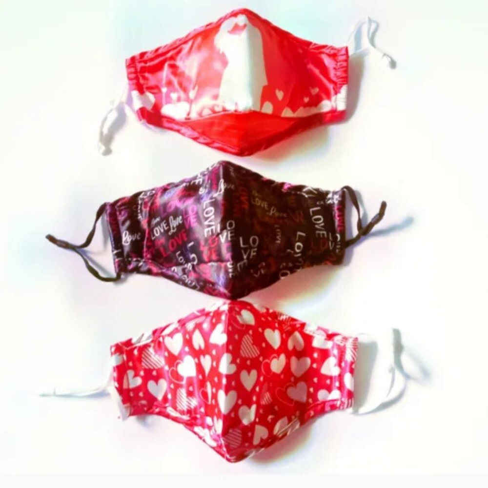 NEW Mulberry Satin Love Face Mask Set of 3